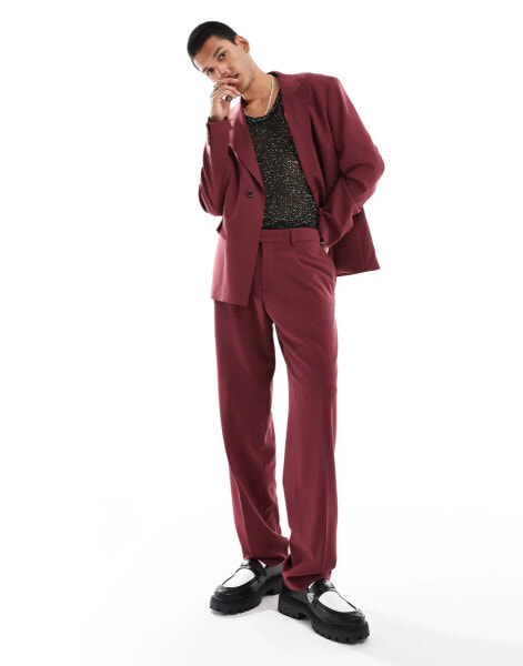 Viggo suit jacket in burgundy co-ord