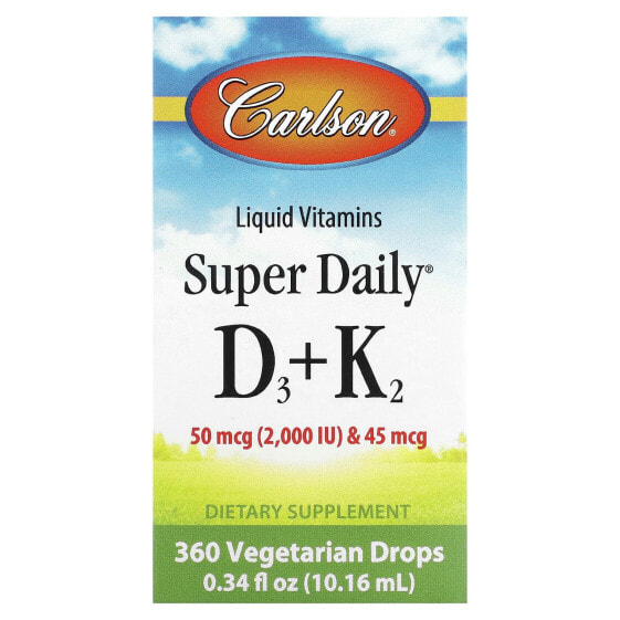 Витамин D жидкий Super Daily D3+K2 Carlson 10.16 мл.