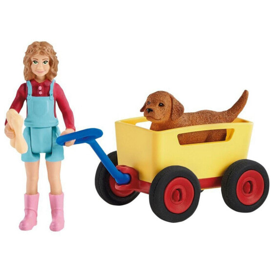 SCHLEICH Puppy Wagon Ride Figure