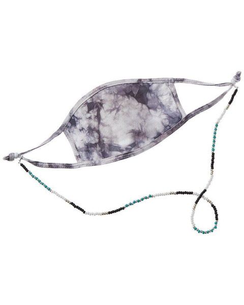 Fallon & Royce Cloth Face Mask & Beaded Chain Women's Blue