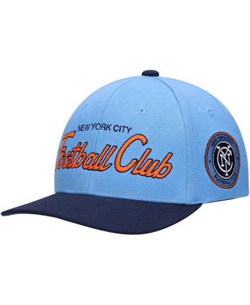 Men's Light Blue New York City FC Team Script 2.0 Stretch Snapback Hat