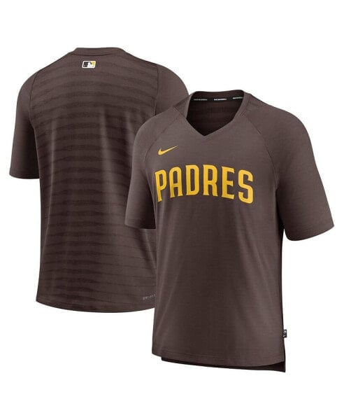 Футболка Nike мужская San Diego Padres Authentic Collection Pregame Raglan Performance V-Neck коричневая