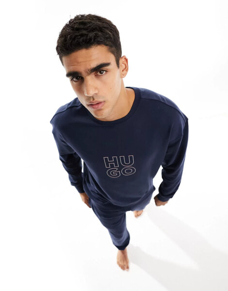 Hugo Bodywear stacked logo sweatshirt in blue