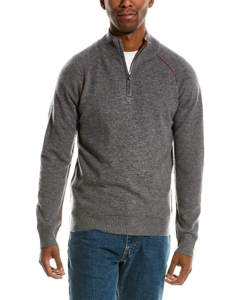 Naadam Wool & Cashmere-Blend 1/4-Zip Mock Sweater Men's Grey S