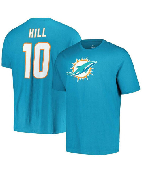 Men's Tyreek Hill Aqua Miami Dolphins Big and Tall Player Name and Number T-shirt