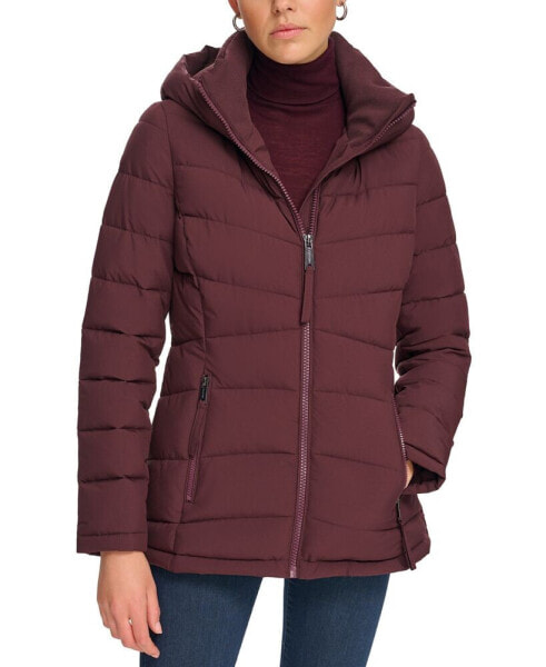 Women's Stretch Hooded Puffer Coat, Created for Macy's