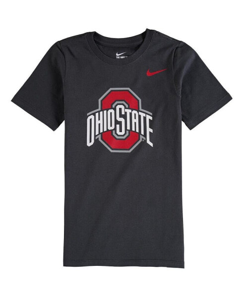 Футболка для малышей Nike Anthracite Ohio State Buckeyes Cotton Logo