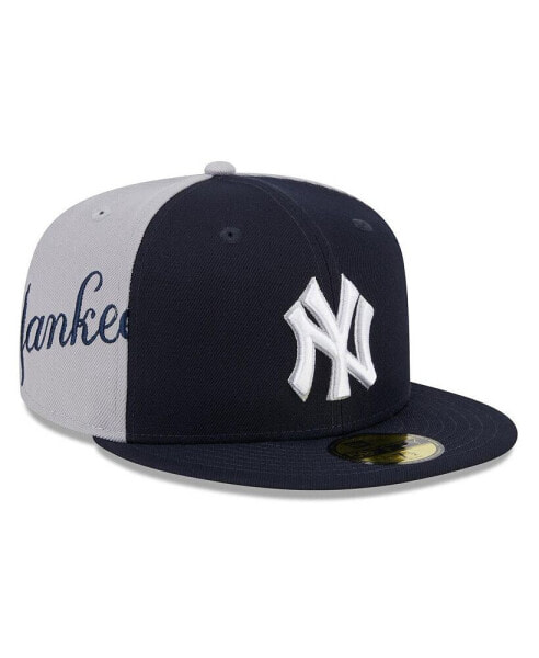 Men's Navy/Gray New York Yankees Gameday Sideswipe 59Fifty Fitted Hat