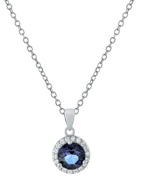 Giani Bernini color Crystal Halo 18" Pendant Necklace in Sterling Silver, Created for Macy's