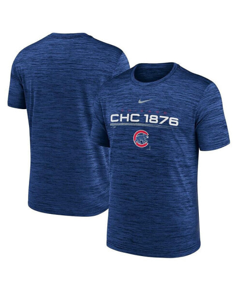 Men's Royal Chicago Cubs Wordmark Velocity Performance T-shirt