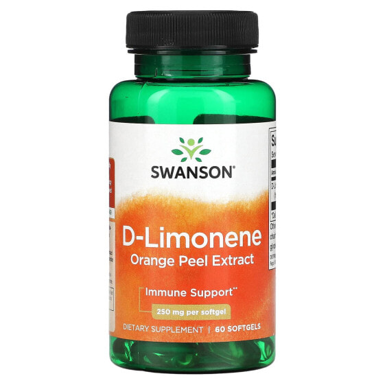 D-Limonene, Orange Peel Extract , 250 mg , 60 Softgels