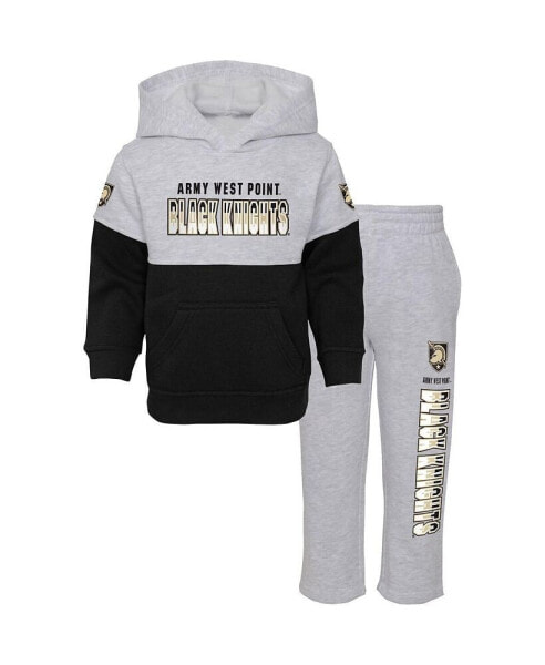 Toddler Boys and Girls Heather Gray, Black Army Black Knights Playmaker Pullover Hoodie and Pants Set