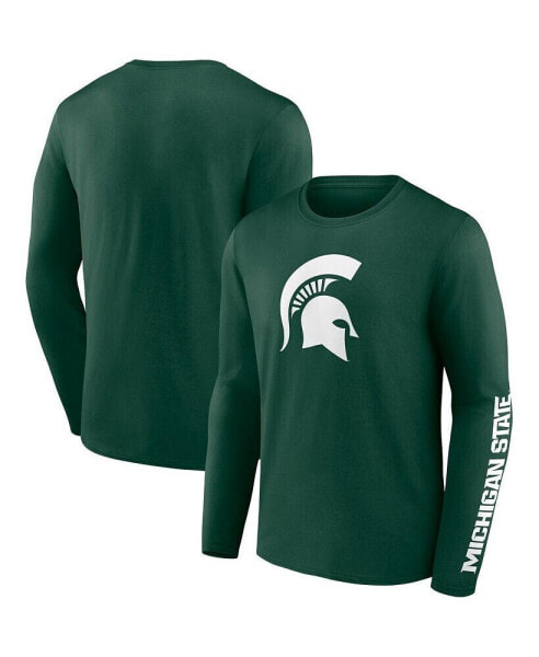 Men's Green Michigan State Spartans Double Time 2-Hit Long Sleeve T-shirt