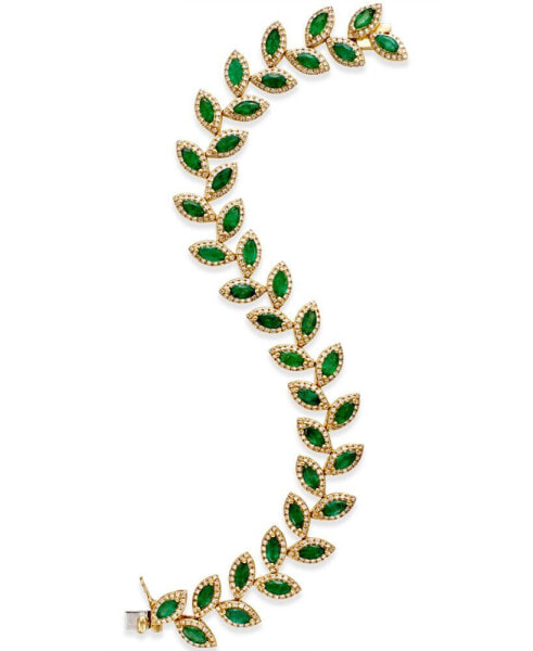 EFFY® Emerald (10-4/5 ct. t.w.) and Diamond (2-1/2 ct. t.w.) Tennis Bracelet in 14k Gold