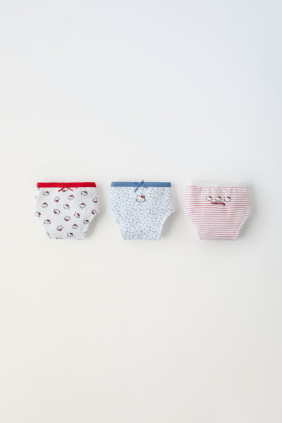 6-14 years/ pack of three hello kitty © 50th anniversary briefs