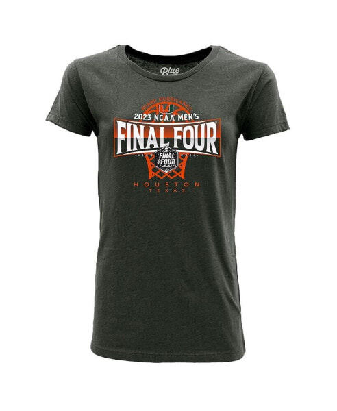 Women's Charcoal Miami Hurricanes 2023 NCAA Men's Basketball Tournament March Madness Final Four T-shirt