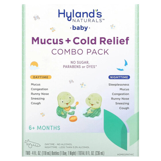 Baby, Mucus + Cold Relief Combo Pack, Daytime/Nighttime, 6+ Months, 2 Bottles, 4 fl oz (118 ml) Each