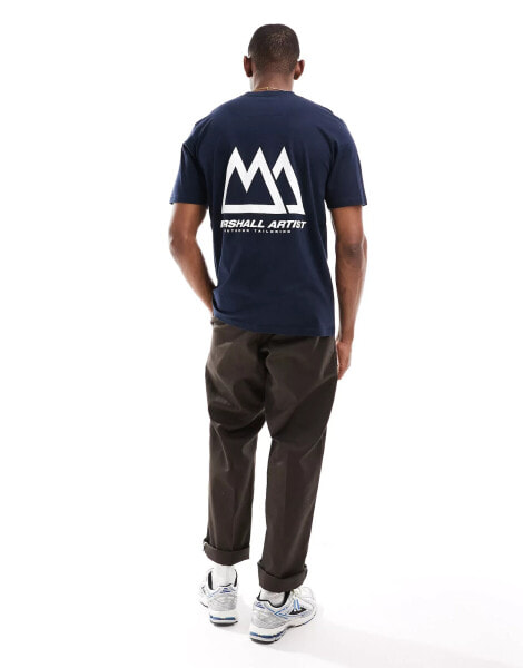 Marshall Artist mountain back print t-shirt in navy