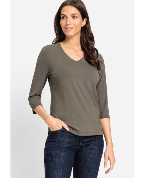 Women's Viscose Blend V-Neck T-Shirt