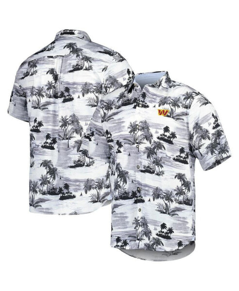 Рубашка Tommy Bahama мужская с принтом "Тропические горизонты" черного цвета Washington Commanders
