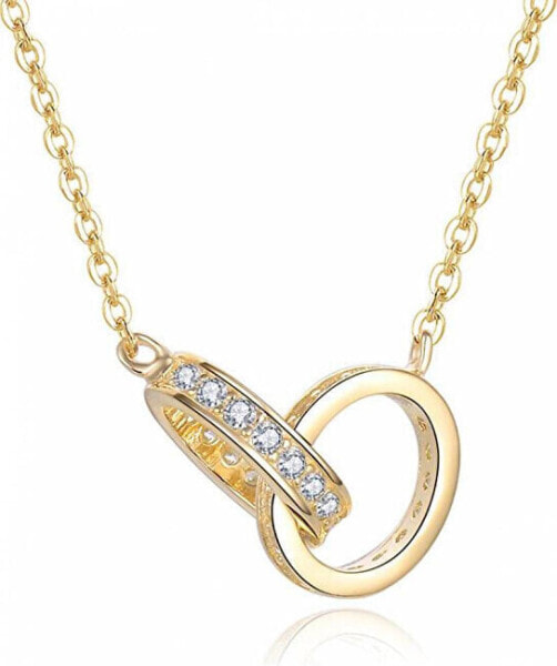 Stylish gold-plated necklace with rings N0000580
