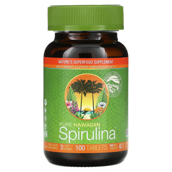 Нутрекс Хауайи, Pure Hawaiian Spirulina, 500 мг, 100 табл