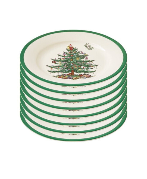Christmas Tree Salad Plate Set of 8