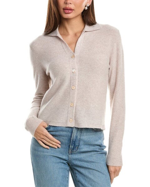 Forte Cashmere Short Collared Cashmere Cardigan Women's