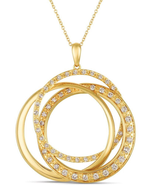 Le Vian strawberry & Nude™ Diamond Interlocking Rings 18" Pendant Necklace (1 ct. t.w.) in 14k Rose, Yellow or White Gold