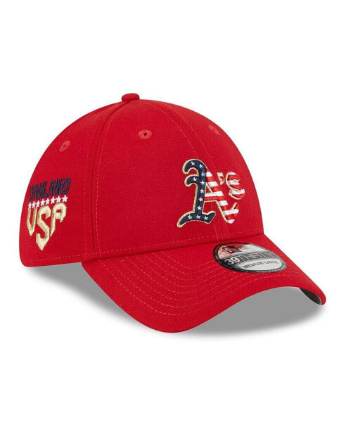 Men's Red Oakland Athletics 2023 Fourth of July 39THIRTY Flex Fit Hat