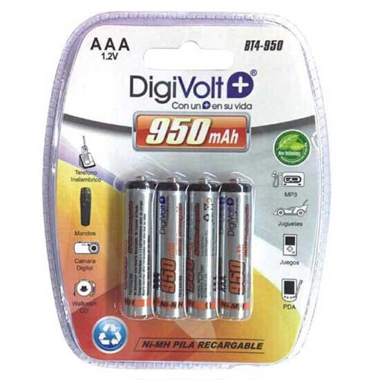 DIGIVOLT AAA/R3 950mAh BT4-950 Rechargeable Battery 4 Units