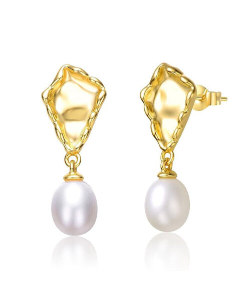 Серьги Genevive White Pearl Nugget Dangle