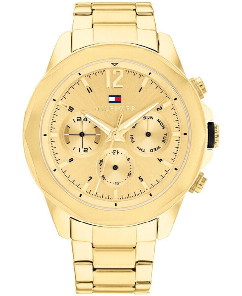 Часы и аксессуары Tommy Hilfiger мужские наручные Multifunction Gold-Tone Stainless Steel Bracelet 46мм