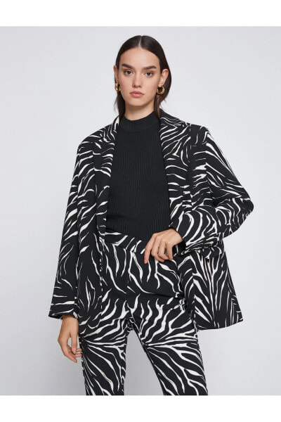 Zebra Desenli Blazer Ceket