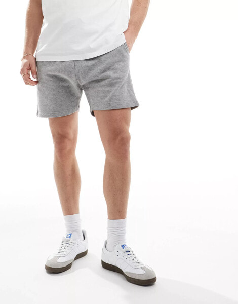 ASOS DESIGN shorter length skinny shorts in grey marl