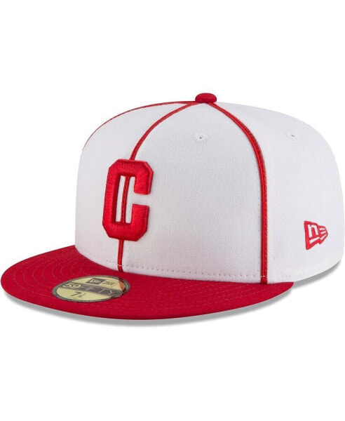 Men's White, Red Pittsburgh Crawfords Cooperstown Collection Turn Back The Clock 59FIFTY Fitted Hat