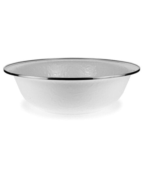 Solid White Enamelware Collection 4 Quart Serving Bowl