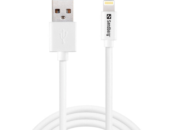 SANDBERG USB>Lightning MFI 1m White - 1 m - Lightning - USB A - White - Straight - Straight