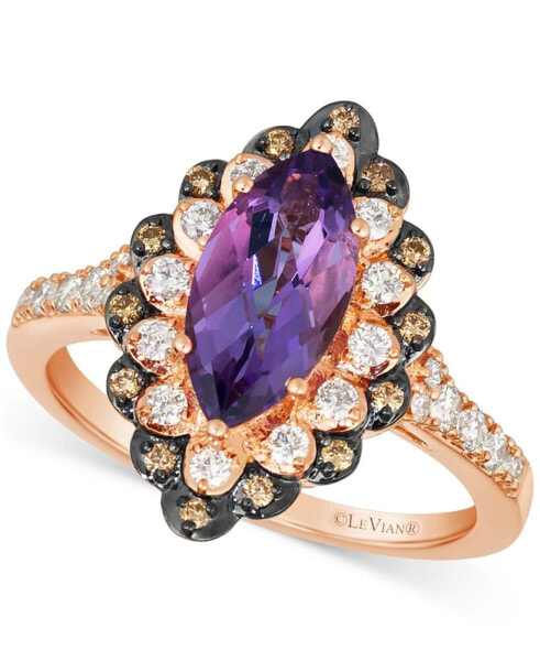 Кольцо Le Vian Amethyst Marquise Halo