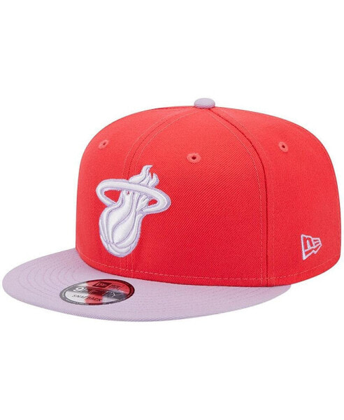 Men's Red, Lavender Miami Heat 2-Tone Color Pack 9FIFTY Snapback Hat