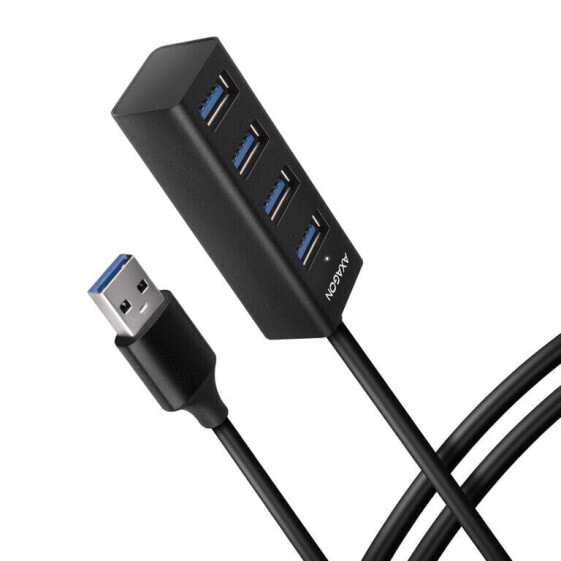 AXAGON HUE-M1AL Mini USB-A-Hub,4x USB-A 3.2 Gen 1, silber - 1,2m