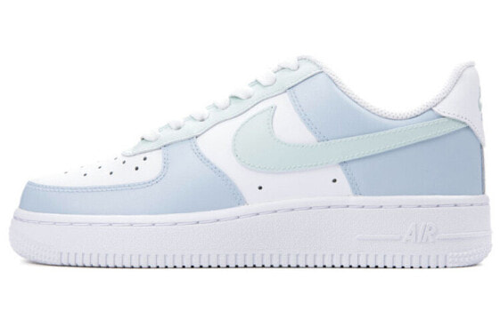 【定制球鞋】 Nike Air Force 1 Low 空军一号 手绘 简约 莫兰迪配色 情人节礼物 低帮 板鞋 女款 蓝绿白 / Кроссовки Nike Air Force DD8959-100