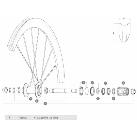 MAVIC Rear Hub 6803 Bearing Pair