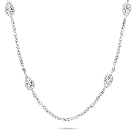 Nice silver necklace with zircons NCL128W