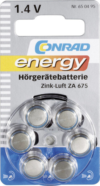 Conrad Energy Conrad ZA 675 - Single-use battery - Zinc-Air - 1.4 V - 6 pc(s) - 630 mAh - 3 year(s)