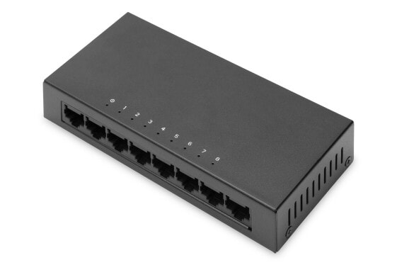 DIGITUS 8-Port Switch, 10/100 Mbps Fast Ethernet, Unmanaged, Metall Housing