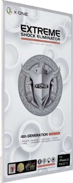 X-One Protektor LCD X-ONE Extreme Shock Eliminator 4th gen. Matowe - do iPhone 15 Pro