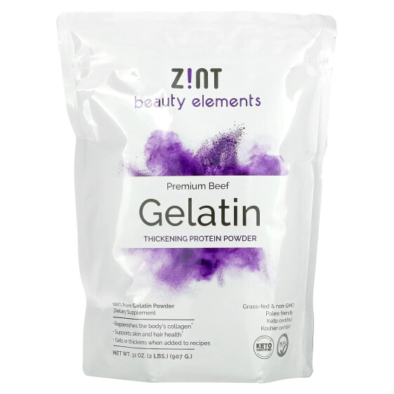 Zint, протеиновый порошок-загуститель, желатин из говядины премиального качества, 907 г (32 унции)