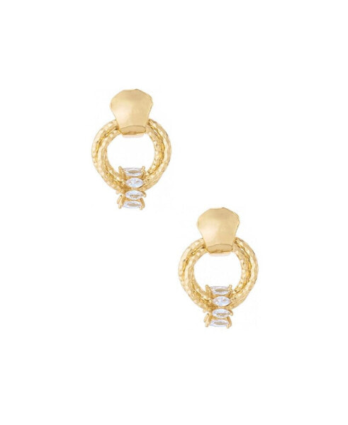 Mini Barrel Cubic Zirconia Earrings