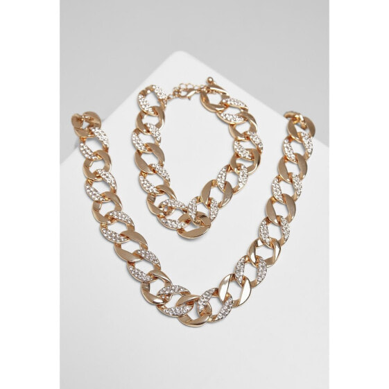 URBAN CLASSICS Necklace And Bracelet Set Basic Diamond